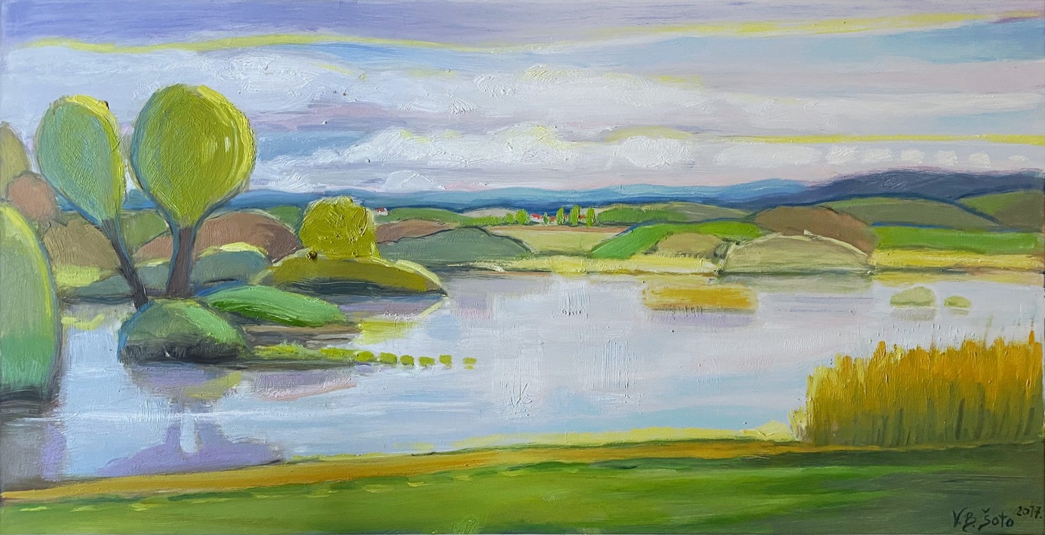 Autumn on Mrežnica - Oil on hardboard