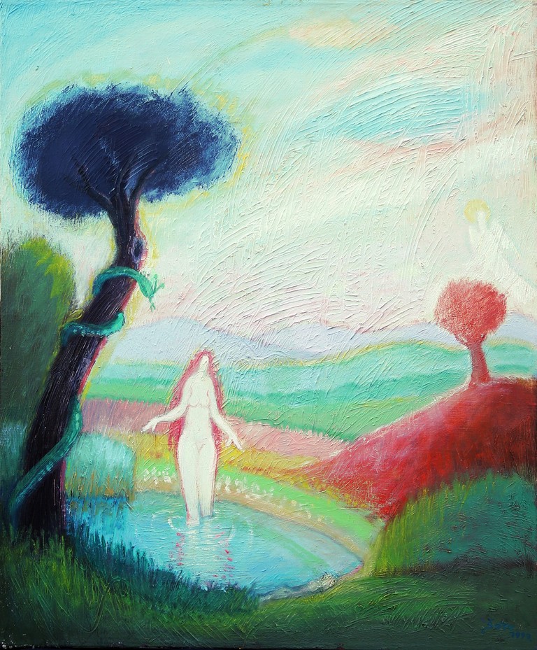 Bathing Eve - Oil on canvas