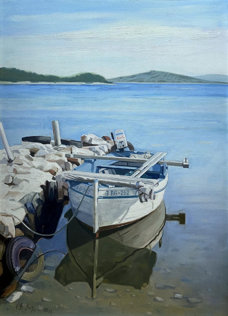 Boat - Oil on wood