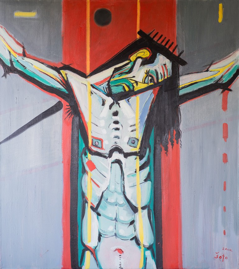 Crucified Jesus - Oil on canvas