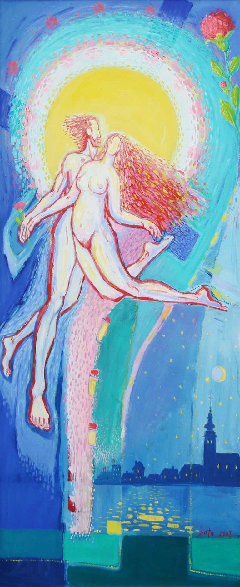 Dancing in the moonlight - Oil on canvas