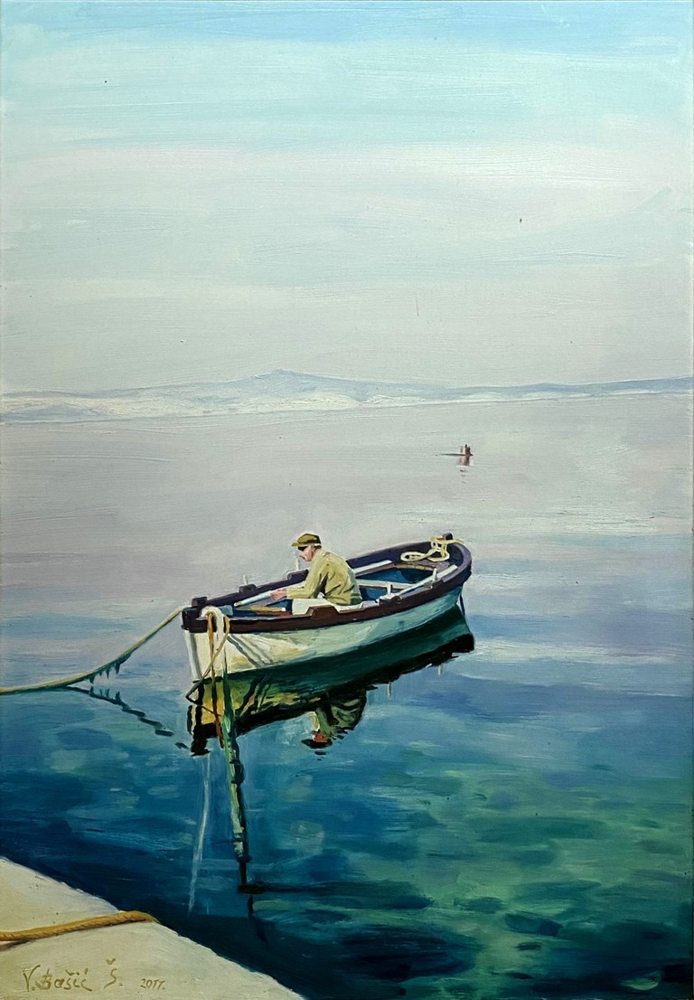 Fisherman II - Oil on wood