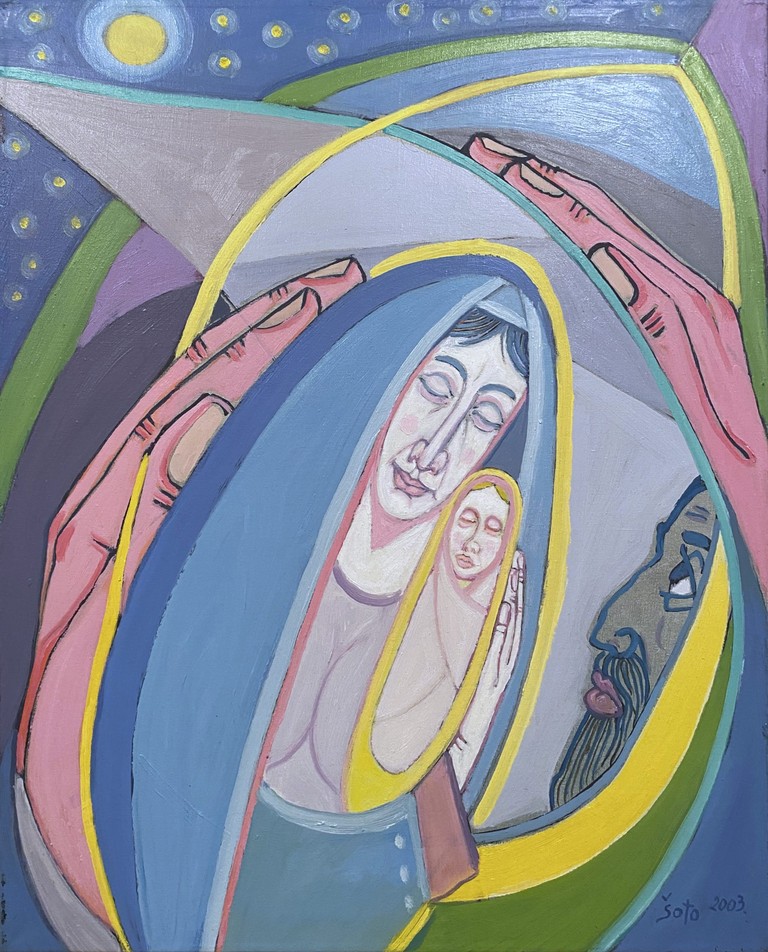 Holy family - Oil on canvas