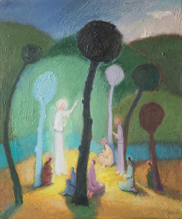 Jesus and the disciples - Oil on canvas