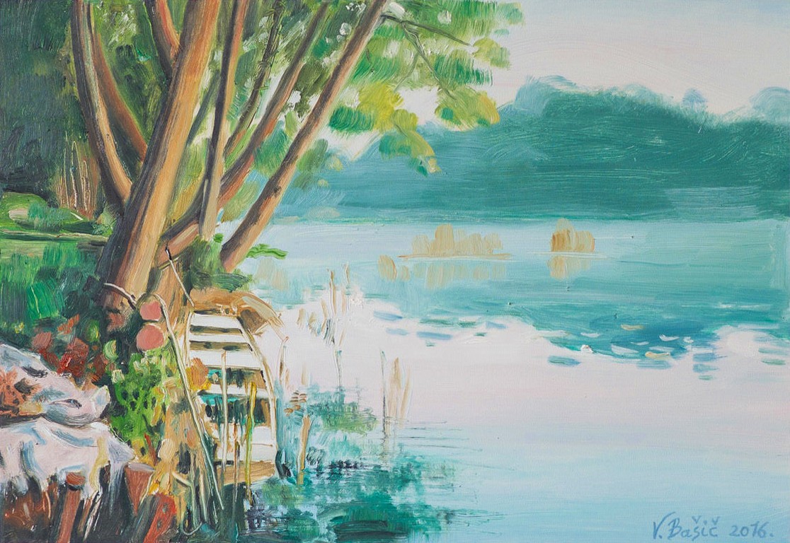 Mrežnica in fog - Oil on hardboard