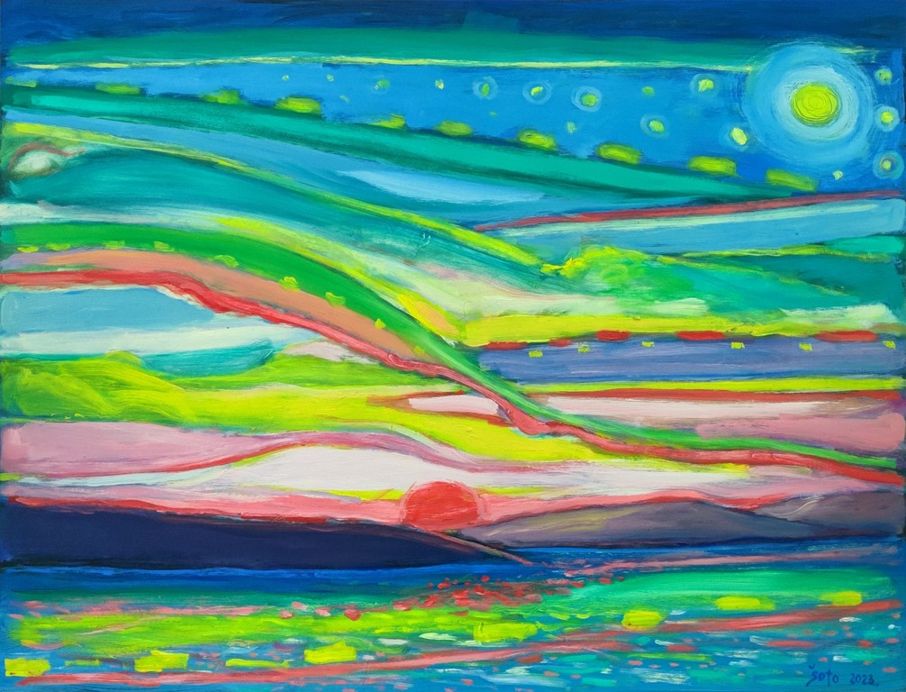 Sunset II - Oil on hardboard