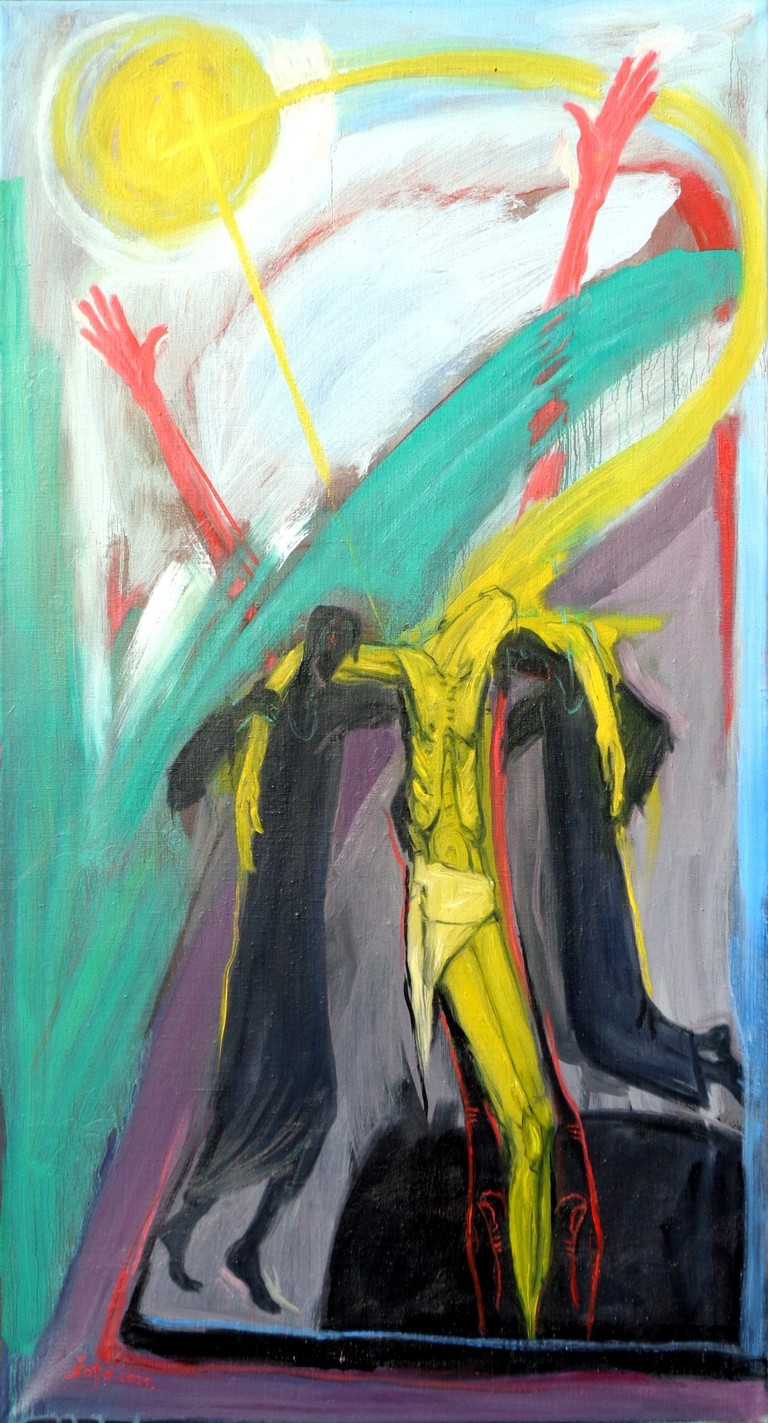 The burial of Jesus - Oil on canvas