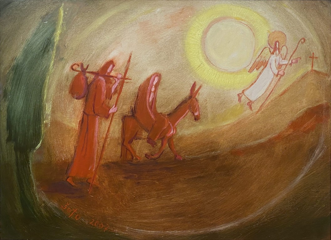 The flight into Egypt - Oil on hardboard