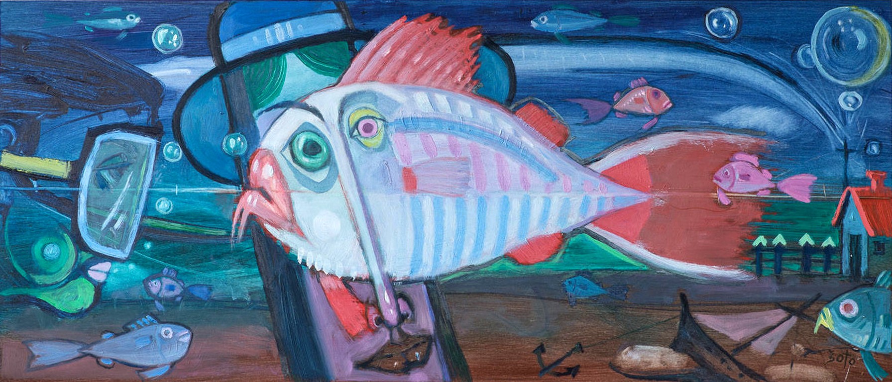 Under the Sea - Oil on hardboard