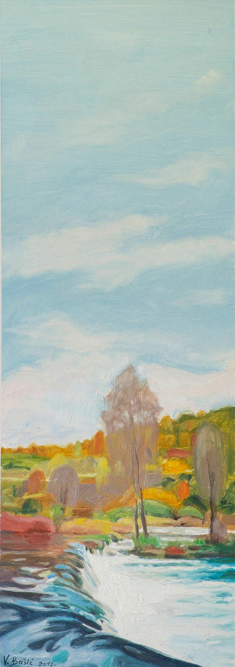 Waterfall on the river Mrežnica - Oil on hardboard