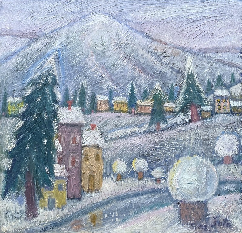 Winter landscape - Oil on canvas